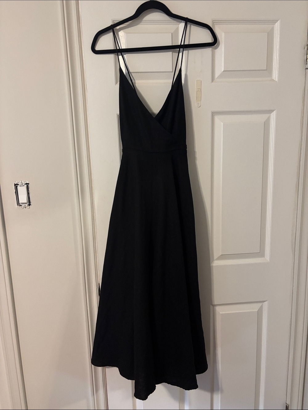 Zara linen blend  Black Midi Dress size small
